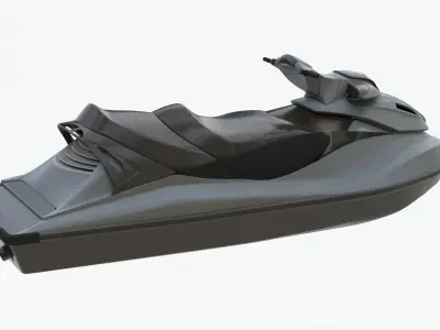 4K Universal Motorboat Low-poly 3D model