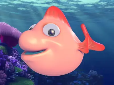 Cute Fish Low-poly 3D model