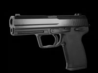 HK USP9mm Handgun Low-poly 3D model