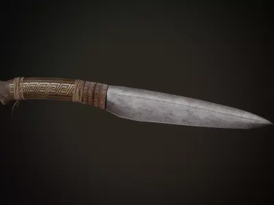 Hunting knife Free low-poly 3D model
