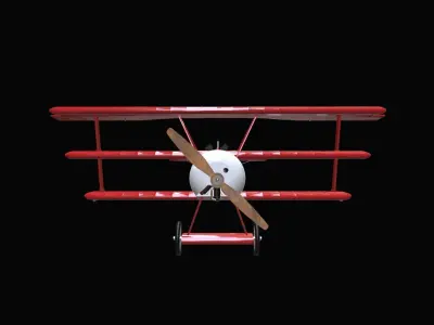 Fokker DR-1 Low-poly 3D model