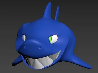 Cartoon Fish Smiled Shark 3D model