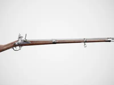 M1777 Flintlock - Charleville Musket Low-poly 3D model