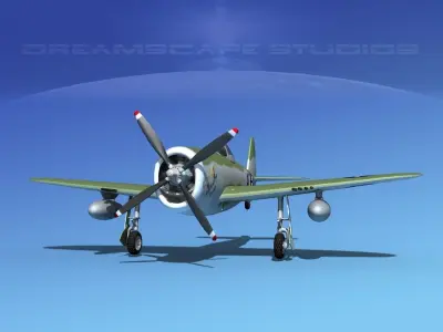 Republic P-47D Thunderbolt V09 3D model