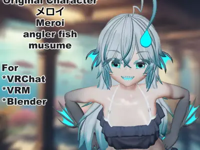 Angler Fish Musume Meroi VRChat VRM 3D model
