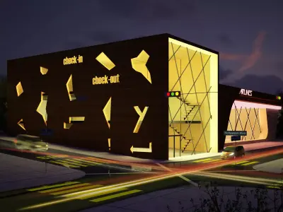 Multipurpose Retail Building 3D Model 3D model