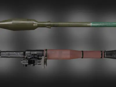 RPG 7 gun with scope Low-poly 3D model