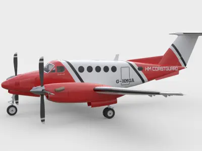 Beechcraft King Air 200 Coastguard 3D model