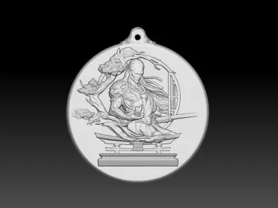 HM Samurai Warrior Keychain 3D print model