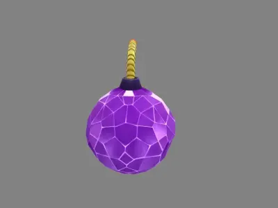 Amethyst Diamond Bomb - plastic grenade Low-poly 3D model