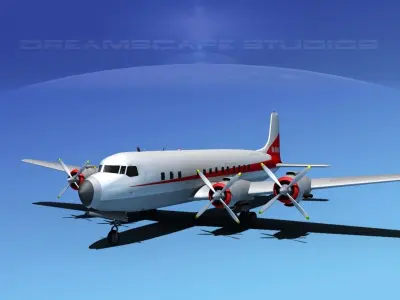 Douglas DC-7C Air Cargo Intl 3D model