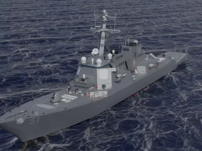 USS Arleigh Burke DDG 51 Low-poly 3D model