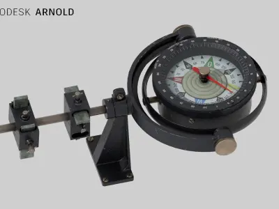 Aviation Compass by Carl Bamberg Low-poly 3D model