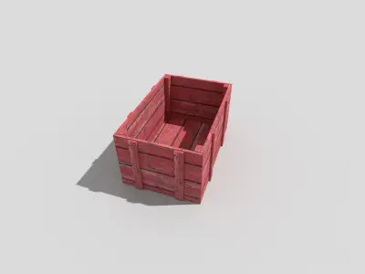 low poly wooden crate Low-poly 3D model order