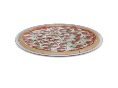 Pasties dumplings and pizzas Meat Feast Pizza 3D model