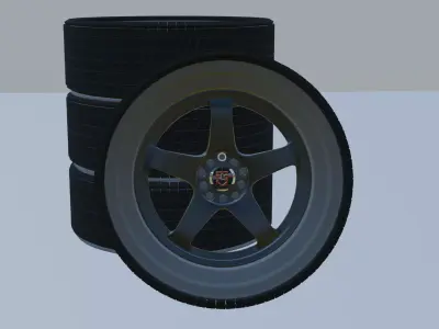 Realistic Sport Car Wheel and Tire - PBR 3D model