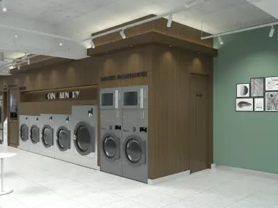 Coin Laundromat 01 commercial 3D model