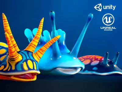 Magic Slugs Pack Low-poly 3D model