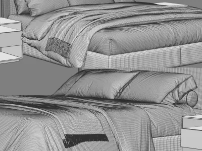 Flexform Oltre Bed 3D model