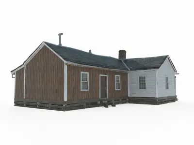 19th century connected residential buildings 3D model