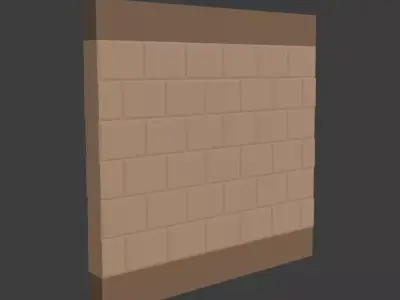 Low-poly Wall brick Low-poly 3D model