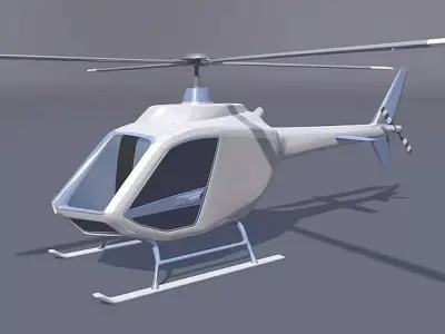 Helicopter design concept Low-poly 3D model