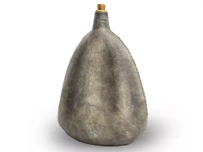 waterskin flask old leather water er1 Low-poly 3D model