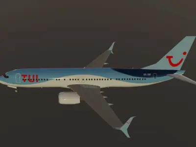 TUI Boeing 737-800 split scimitar low poly 3d model 3D model
