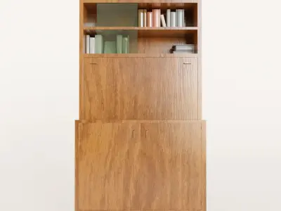 Soviet Style Wooden Cabinet Free 3D model