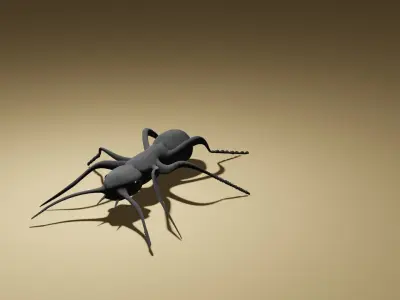 BLACK ANT  Low-poly 3D model
