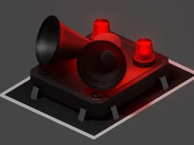 Siren-Alarm-2-Output-Module 3D model