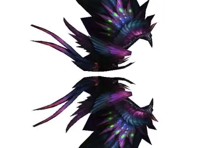Purple-Black Wing Low-poly 3D model