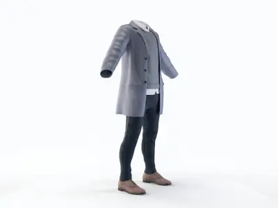 Casual Winter Clothing Male 3D model