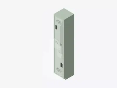 Locker - Plastic - Locka - Classic - 2 Person Z Low-poly 3D model