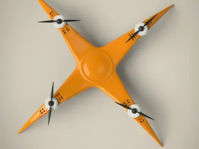 Drone orange flying 3D model