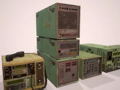 Radio engineering Low-poly 3D model