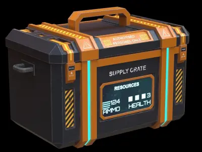 A game ready sci fi supply crate Low-poly 3D model