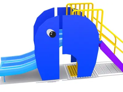 Elephant Playground Slide Free low-poly 3D model