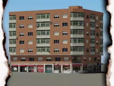 Building apartment - apartment Low-poly 3D model