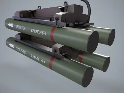 Launcher Spike ER With Missile Low-poly 3D model