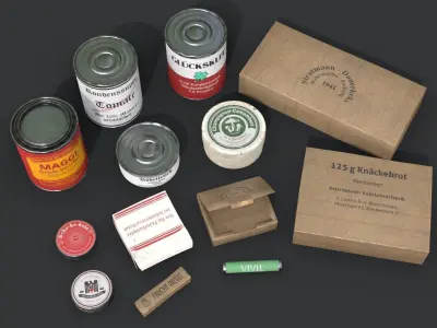 German Combat Ration WWII Low-poly 3D model