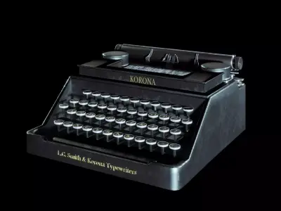 typewriter la cadillac Low-poly 3D model