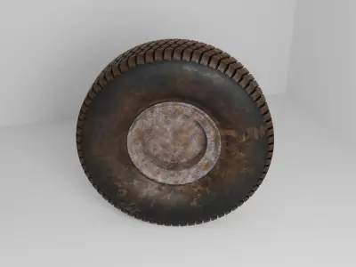 LOW POLY WHEEL MODEL rusty Free low-poly 3D model