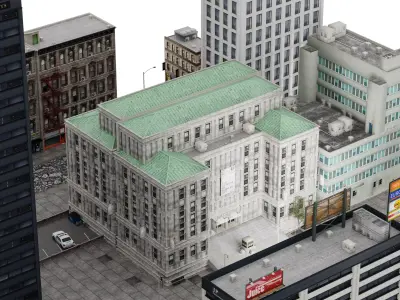 Voxel City Block B  Low-poly 3D model