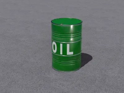 Barrel 3D model oil can Low-poly 3D model