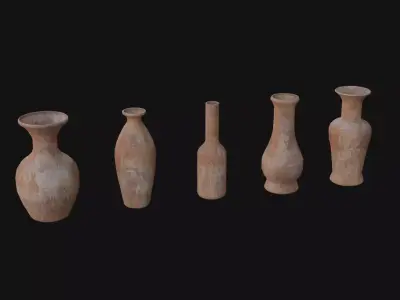 old Vases set 1 Low-poly 3D model