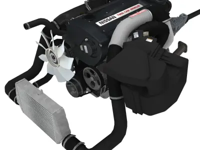 Nissan RB26DETT engine Low-poly 3D model