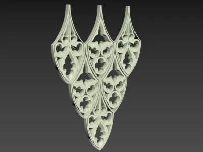 Seamless Gothic pattern 31 Low-poly 3D model