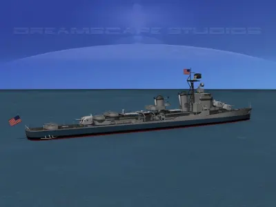 Gearing Class Destroyer DDR-710 USS Gearing 3D model