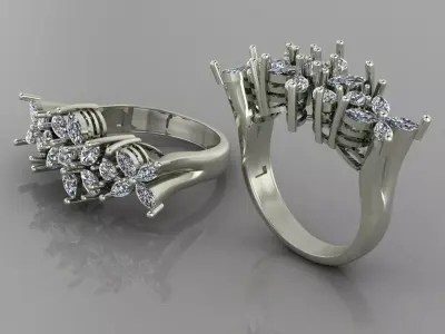 Marquis jewelry ring 3D print model